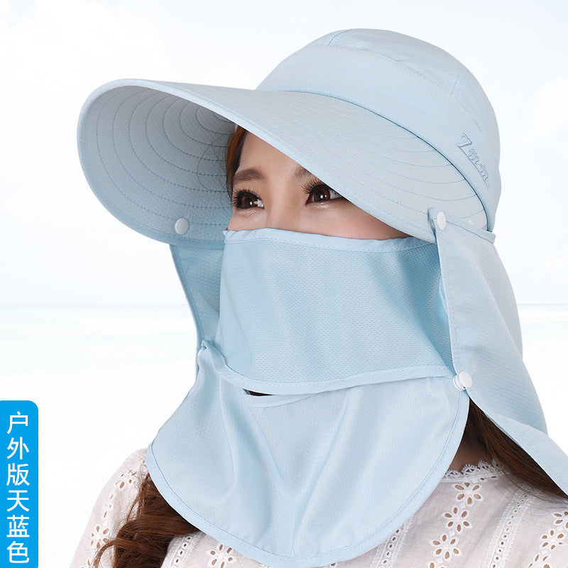 Sun protection hat women's summer face protection sun hat cover face anti-ultraviolet sun hat