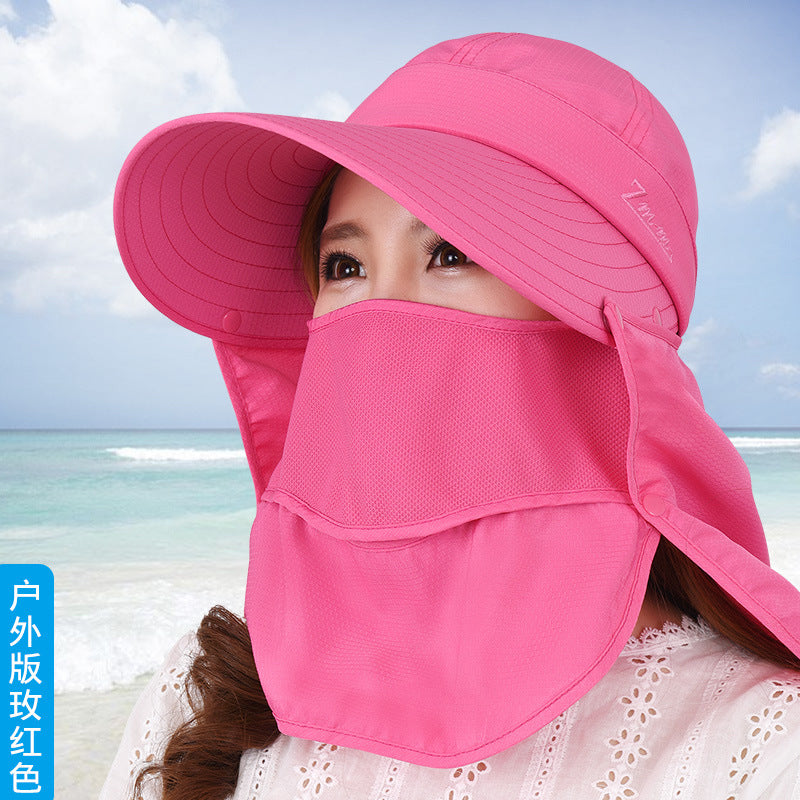 Sun protection hat women's summer face protection sun hat cover face anti-ultraviolet sun hat