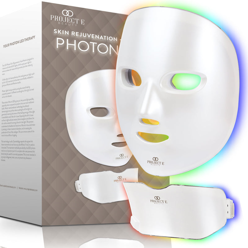 Project E Beauty Wireless 7 Color LED Mask Neck Photon Light Skin Reju