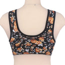 Women's Cotton Front Closure Wire Free Underwear Comfortable Bright Flowers Bra