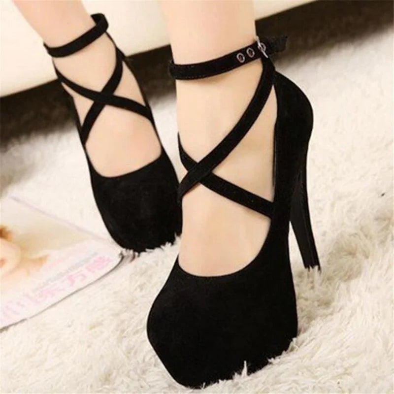 Red Black Black High Heel Stiletto Ladies Dress Pumps Fashion  Party Platform Sandals Women's Scarpins Shoes