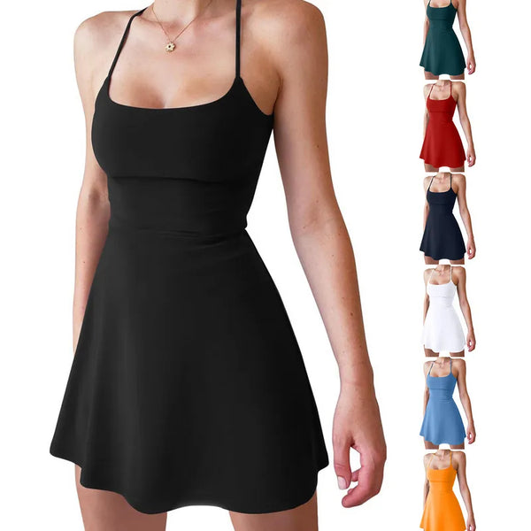 Women Summer Clothes Sleeveless Mini Tennis Short Dress