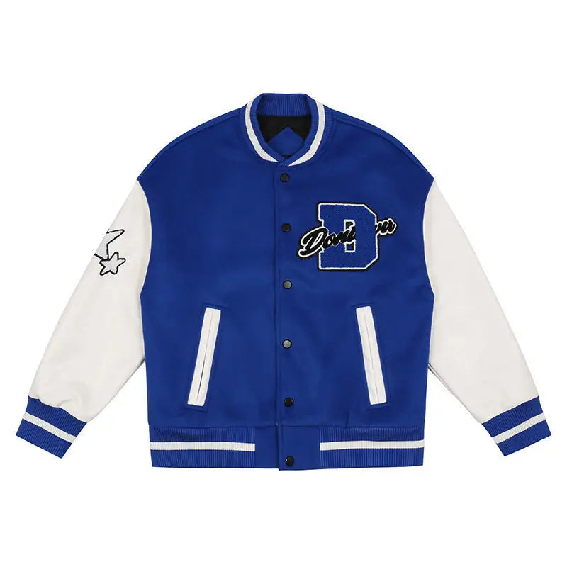 Women Coats Street Hip Hop Heavy Industry Baseball Uniform Trendy Loose Jackets