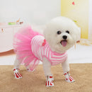 Dog Clothes Mesh Dress Princess Dress Cute Cat Teddy Small Dog Pet Clothing Flannel Autumn and Winter Clothing Pet Accessories