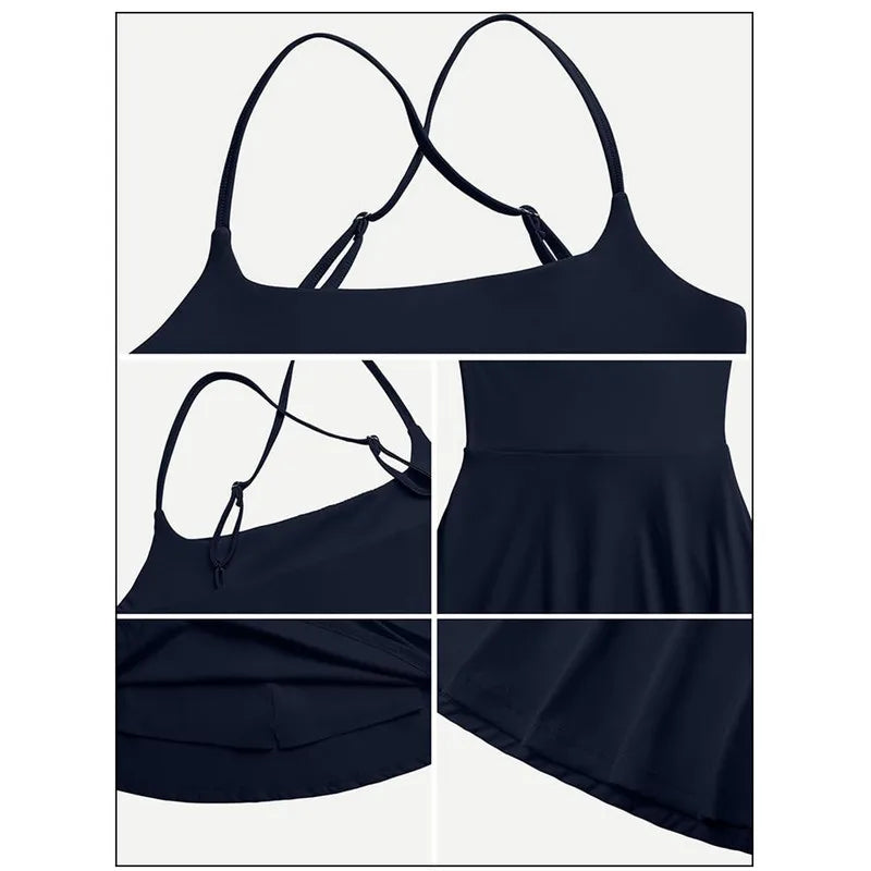 Women Summer Clothes Sleeveless Mini Tennis Short Dress