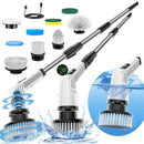 Electric Spin Scrubber 9 in 1 Cordless Cleaning Brush Telescopic Handle LED Display Wireless