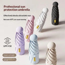 Compact Travel Mini Umbrella Uv Protection Umbrella 5 Fold Ultra Lightweight