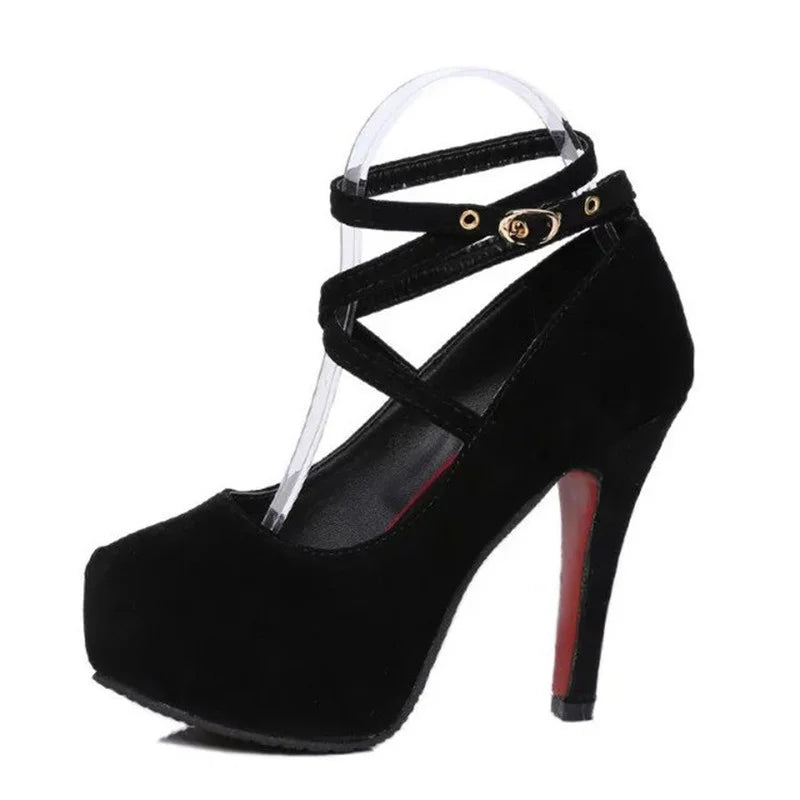 Red Black Black High Heel Stiletto Ladies Dress Pumps Fashion  Party Platform Sandals Women's Scarpins Shoes