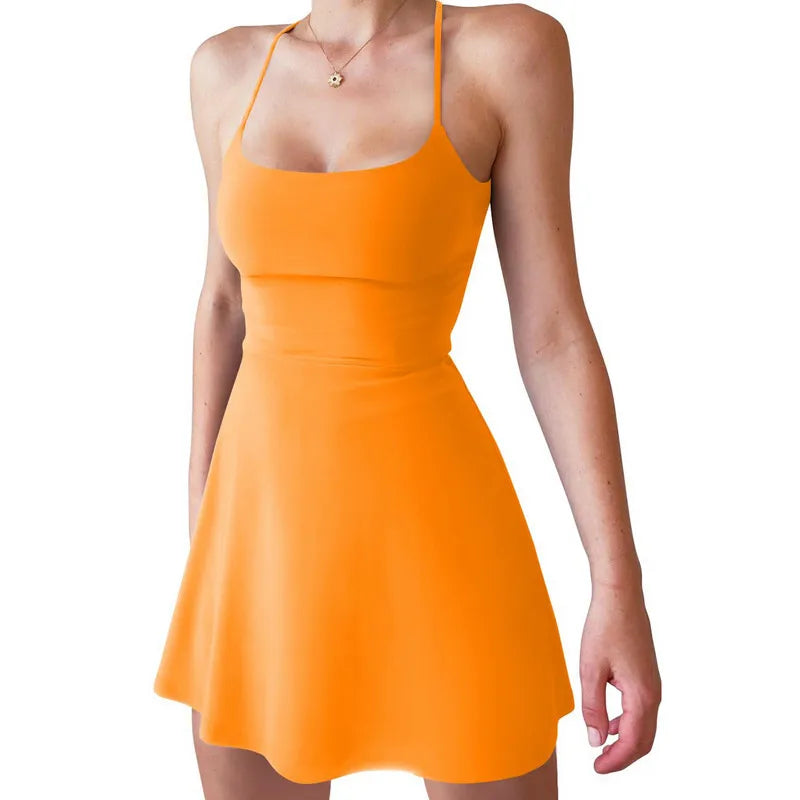 Women Summer Clothes Sleeveless Mini Tennis Short Dress