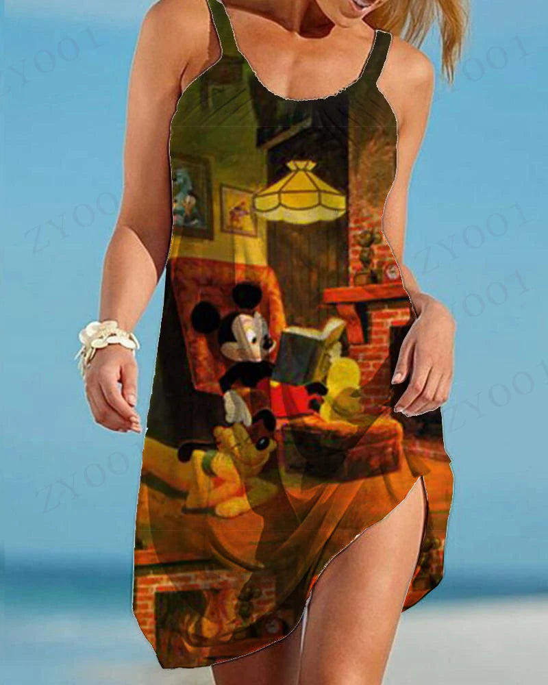 Disney Women's Summer Party Beach Vintage Straps Dress