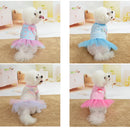 Dog Clothes Mesh Dress Princess Dress Cute Cat Teddy Small Dog Pet Clothing Flannel Autumn and Winter Clothing Pet Accessories