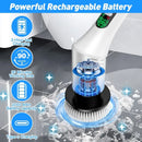 Electric Spin Scrubber 9 in 1 Cordless Cleaning Brush Telescopic Handle LED Display Wireless