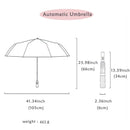 Travel Umbrella Compact Collapsible, Automatic, Strong and Portable, Wind Resistant
