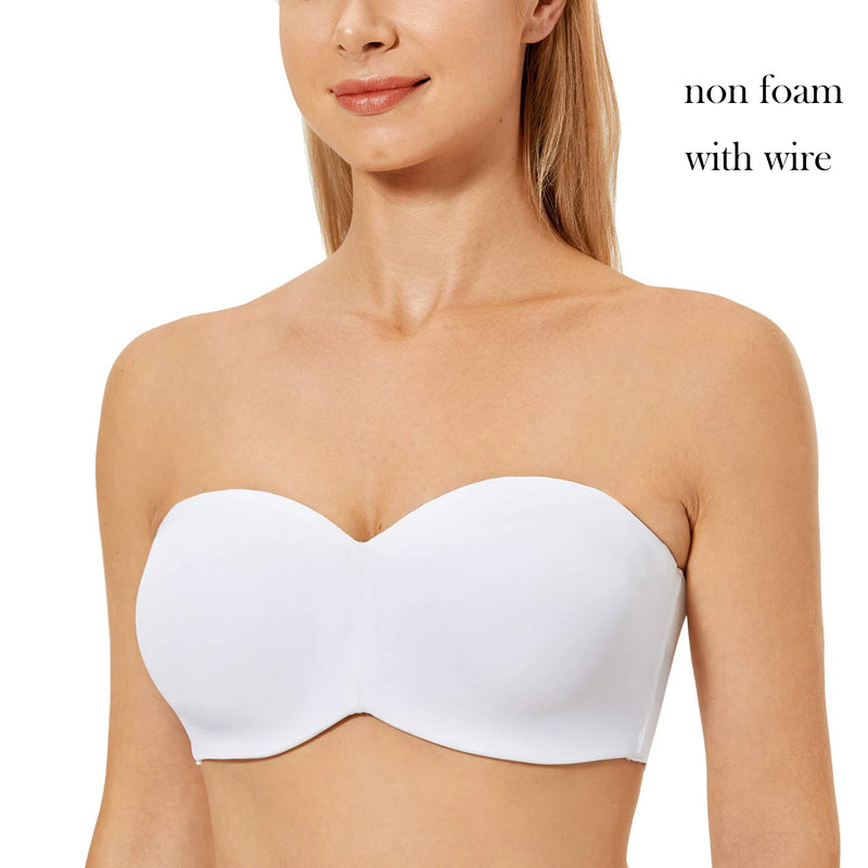 44 White Anti Slip Strapless Plus Size Big Busted Size Bras For Women