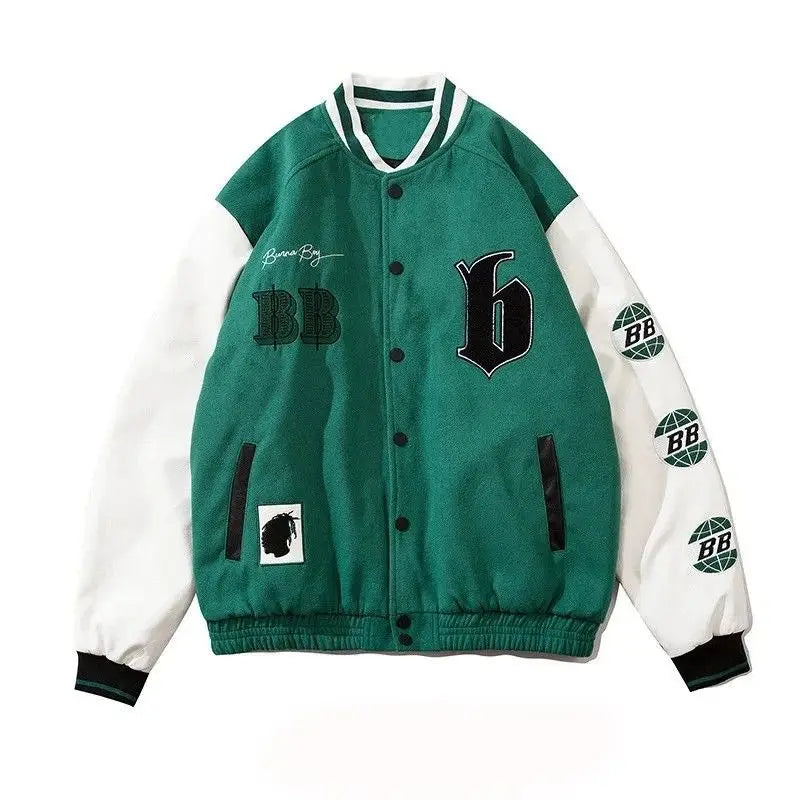 Women Coats Street Hip Hop Heavy Industry Baseball Uniform Trendy Loose Jackets