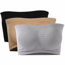 Double Layers Plus Size Strapless Tube Removable Padded Top Stretchy Seamless Bra