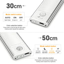 High Capacity Battery USB Rechargeable LED Light Bar Aluminium Motion Sensor Magnetic Strip For Stairs Closet
