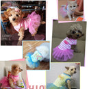 Dog Clothes Mesh Dress Princess Dress Cute Cat Teddy Small Dog Pet Clothing Flannel Autumn and Winter Clothing Pet Accessories