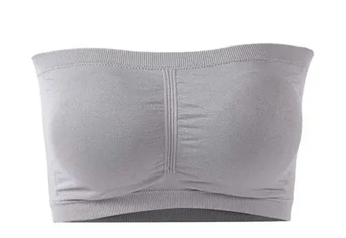 Double Layers Plus Size Strapless Tube Removable Padded Top Stretchy Seamless Bra