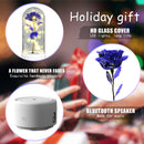 2 In 1 Rose Flowers LED Light Bluetooth-compatible Speaker Luminous Night Ornament Glass Cover Light