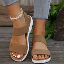 Casual sandals for women in summer, thick-soled wedge heels, fish-mouth loose and tight one-strap