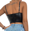 Foreign trade sexy leather strap vest hot girls temptation slim wild chest wrap