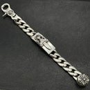 Fashionable Thai silver vintage do old sword lobster le big bracelet long cross flower for men and women hand jewelry