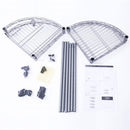 Bathroom Carbon Steel Fan-shaped 4-layer Corner shelf - Silver Gray