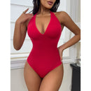 New plus-size thong thigh-lift seamless jumpsuit for women's corset, halter-neck, waist compression bodysuit