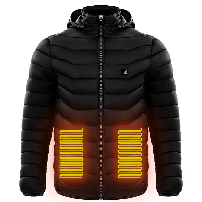 Men Heated Puffer Electric Jacket Coat Insulated Hood Windbreaker 9Heat Zones