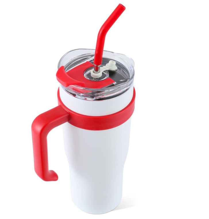 Ochapa 40 Oz Tumbler With Handle Straw Lid Insulated Vacuum Stainless Steel Travel Tapered Mug