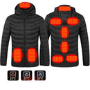 Men Heated Puffer Electric Jacket Coat Insulated Hood Windbreaker 9Heat Zones