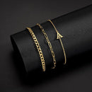 New fashionable and versatile 26-letter bracelet plated with 14K gold, light luxury, stackable bracelet jewelry for women