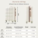 4-piece Suitcase Set With USB Port, Expandable ABS Durable Suitcase, Travel Bag, Cup Holder, Spinner Wheels