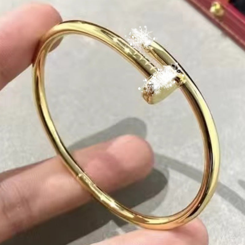 Women's Nail Bracelet Starry Sky Star thick electroplated 8K rose gold fashionable couple bracelet