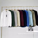 Men's Business casual Oxford woven shirt solid color long sleeve shirt