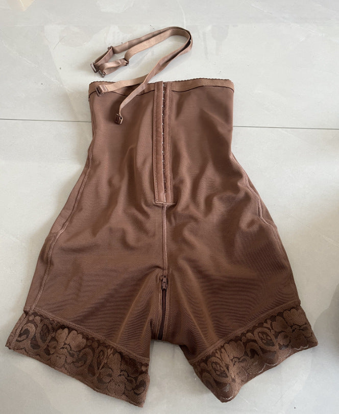 Adjustable seamless high waist body slimming crotch zipper waist lift pants Waist Shape-up jumpsuit