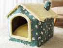 Foldable Dog Cat Pet Bed House Villa Sleep Kennel Removable Nest Warm Encloser