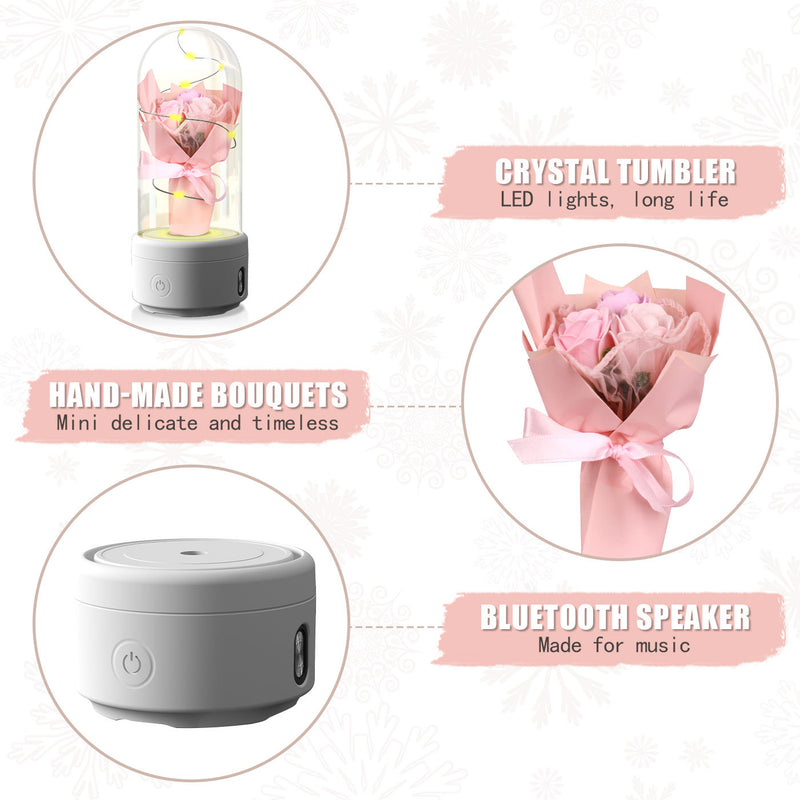 Creative 2 In 1 Bouquet LED Light And Bluetooth-compatible Speaker luminous Night Light