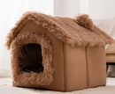 Foldable Dog Cat Pet Bed House Villa Sleep Kennel Removable Nest Warm Encloser