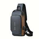 Men S Waterproof Motorcycle Chest Bag - Anti-Theft Shoulder Bag