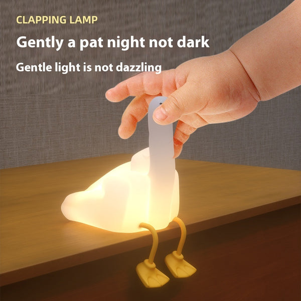 Cross-border Creative Gift Middle Finger Duck Small Night Lamp Rechargeable Dimming Vinyl Little Duck Night Light