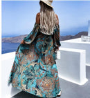 Europe, United States summer line collar long sleeve chest print dress