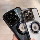 Electroplated Phone Luxury Case CD Pattern Magsafe Bracket Case For 12 13 14 Pro Max Invisible Camera Stand Holder Lens Holder Magnetic Suction