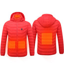 Men Heated Puffer Electric Jacket Coat Insulated Hood Windbreaker 9Heat Zones