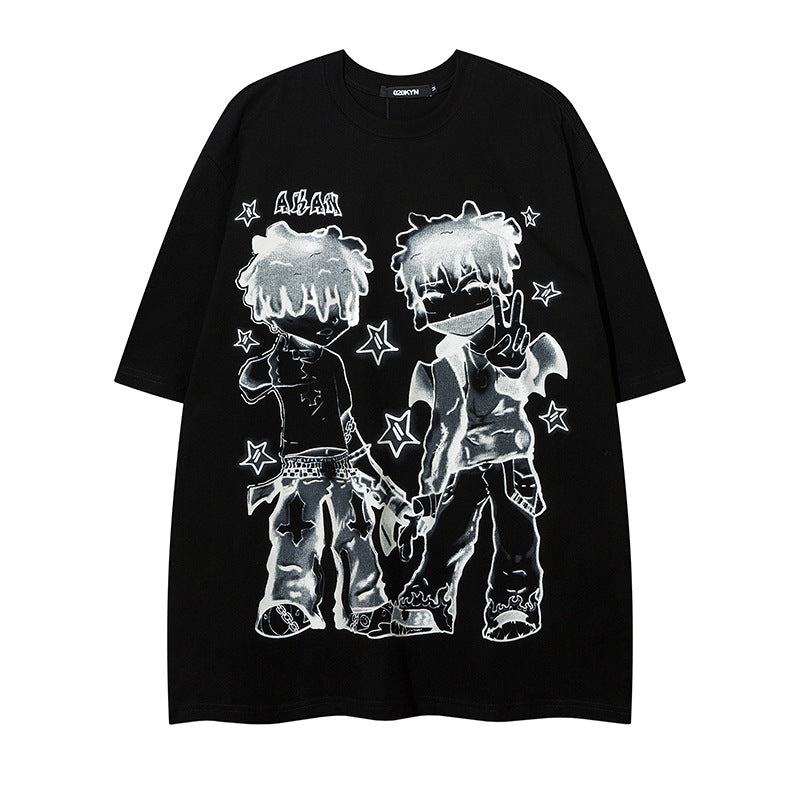 YPRS men's new style hip hop high street color fried street short sleeve T-shirt men and women Guangzhou fashion brand