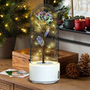 2 In 1 Rose Flowers LED Light Bluetooth-compatible Speaker Luminous Night Ornament Glass Cover Light