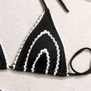 Black and white contrasting lace and fashionable bikini for women