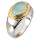 A retro gold-plated two-color cat's eye stone ring, fashionable jewelry, niche and high-end ring