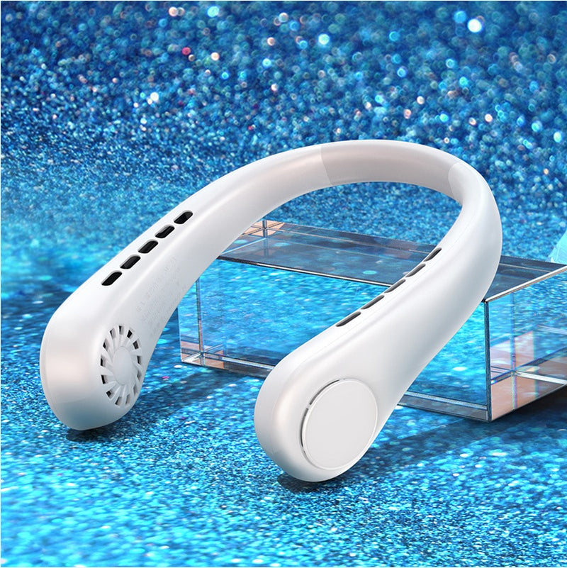 New Rechargeable Mini Neck Fan Portable Bladeless Hanging Neck Air Cooler Mini Summer Sports Fans